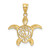 Image of 14K Yellow Gold Polished Filigree Sea Turtle Pendant