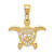 Image of 14K Yellow Gold Polished Filigree Sea Turtle Pendant