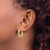 Image of 20.5mm 14K Yellow Gold Polished Glimmer Infused Hoop Earrings LE1518