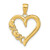 Image of 14K Yellow Gold Polished Heart & X Heart Pendant