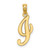 Image of 14K Yellow Gold Polished I Script Initial Pendant