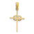 Image of 14K Yellow Gold Polished Infinity Circles Cross Pendant