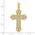 Image of 14K Yellow Gold Polished Large Rope Frame Filigree Cross Pendant