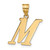 Image of 14K Yellow Gold Polished Letter M Initial Pendant