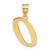 Image of 14K Yellow Gold Polished Letter O Initial Pendant