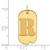 Image of 14K Yellow Gold Polished Letter R Initial Dog Tag Pendant