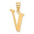 Image of 14K Yellow Gold Polished Letter V Initial Pendant