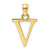 Image of 14K Yellow Gold Polished Letter V Pendant