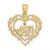 Image of 14K Yellow Gold Polished Mom Dangle In Fancy Frame Heart Pendant