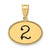 Image of 14K Yellow Gold Polished Number 2 Black Epoxy Oval Pendant