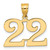 Image of 14K Yellow Gold Polished Number 22 Pendant