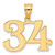Image of 14K Yellow Gold Polished Number 34 Pendant