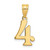 Image of 14K Yellow Gold Polished Number 4 Pendant