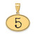 Image of 14K Yellow Gold Polished Number 5 Black Epoxy Oval Pendant