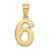 Image of 14K Yellow Gold Polished Number 6 Pendant