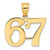 Image of 14K Yellow Gold Polished Number 67 Pendant