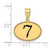 Image of 14K Yellow Gold Polished Number 7 Black Epoxy Oval Pendant