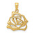 Image of 14K Yellow Gold Polished Open Rose Flower Pendant