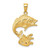 Image of 14K Yellow Gold Polished Open-Backed Bass Fish Pendant C2572