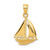 Image of 14K Yellow Gold Polished Open-Backed Sailboat Pendant