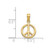 Image of 14K Yellow Gold Polished Peace Symbol Pendant