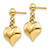 Image of 16mm 14K Yellow Gold Polished Puffed Heart Dangle Post Earrings