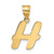 Image of 14K Yellow Gold Polished Script Letter H Initial Pendant