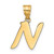 Image of 14K Yellow Gold Polished Script Letter N Initial Pendant