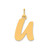 Image of 14K Yellow Gold Polished Script Letter U Initial Pendant