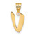Image of 14K Yellow Gold Polished Script Letter V Initial Pendant