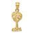 Image of 14K Yellow Gold Polished Shiny-Cut Palm Tree Pendant