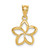 Image of 14K Yellow Gold Polished Small Cut-Out Plumeria Flower Pendant