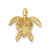 Image of 14K Yellow Gold Polished Small Sea Turtle Slide Pendant