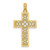 Image of 14K Yellow Gold Polished Square Cross w/ Heart Design Pendant