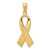 Image of 14K Yellow Gold Polished Survivor Ribbon Pendant