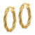 Image of 25.2mm 14K Yellow Gold Polished Textured Twisted Oval Hoop Earrings