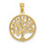 Image of 14K Yellow Gold Polished Tree Of Life In Round Pendant