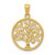 Image of 14K Yellow Gold Polished Tree Of Life In Round Pendant