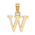 Image of 14K Yellow Gold Polished W Block Initial Pendant Image of 14K Yellow Gold Polished W Block Initial Pendant