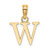 Image of 14K Yellow Gold Polished W Block Initial Pendant Image of 14K Yellow Gold Polished W Block Initial Pendant
