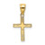 Image of 14K Yellow Gold Polished w/ Star Pattern Mini Cross Pendant