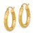 Image of 21.18mm 14K Yellow Gold Polished, Satin & Shiny-Cut Hoop Earrings TF1010