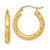 Image of 21.18mm 14K Yellow Gold Polished, Satin & Shiny-Cut Hoop Earrings TF1010