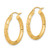 Image of 26.55mm 14K Yellow Gold Polished, Satin & Shiny-Cut Hoop Earrings TF1011