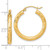 Image of 26.55mm 14K Yellow Gold Polished, Satin & Shiny-Cut Hoop Earrings TF1011