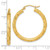 Image of 32.39mm 14K Yellow Gold Polished, Satin & Shiny-Cut Hoop Earrings TF1012