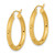 Image of 26.57mm 14K Yellow Gold Polished, Satin & Shiny-Cut Hoop Earrings TF1043