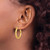 Image of 26.57mm 14K Yellow Gold Polished, Satin & Shiny-Cut Hoop Earrings TF1043