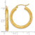 Image of 26.57mm 14K Yellow Gold Polished, Satin & Shiny-Cut Hoop Earrings TF1043