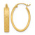 Image of 22.55mm 14K Yellow Gold Polished, Satin & Shiny-Cut Hoop Earrings TF1085